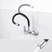 Imagen de GRIFO COCINA PARED PICO ALTO FLEXIBLE NEGRO A 20cm Cromo MURDOCK