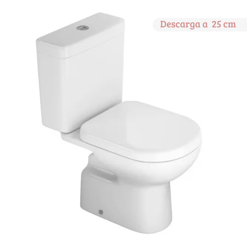 Imagen de Inodoro largo + mochila dual Vogue blanco DECA