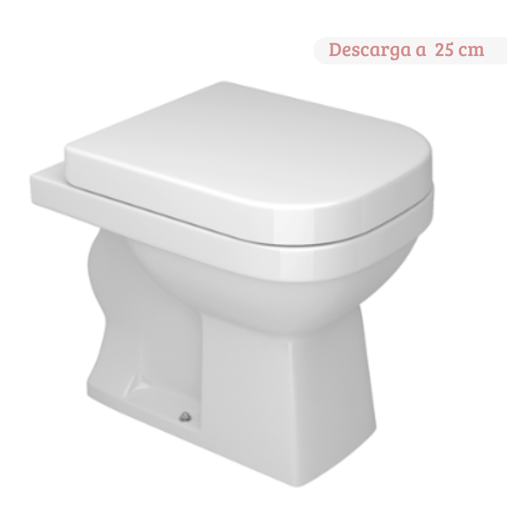 Imagen de Inodoro corto blanco Quadra DECA