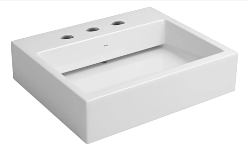 Imagen de Lavatorio rectangular con válvula oculta 46x56x13.5 blanco DECA