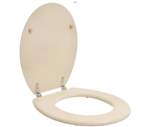 Imagen de Tapa inodoro Nórdico/Athenas herraje cromado hueso ARYART