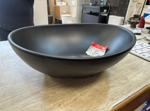 Imagen de LAVATORIO APOYO OVAL 40.5x33x14.5 NEGRO MATE DMC