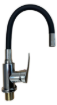 Imagen de GRIFO COCINA MESA PICO ALTO FLEXIBLE NEGRO A 20cm CROMO  MURDOCK