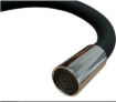 Imagen de GRIFO COCINA MESA PICO ALTO FLEXIBLE NEGRO A 20cm CROMO  MURDOCK