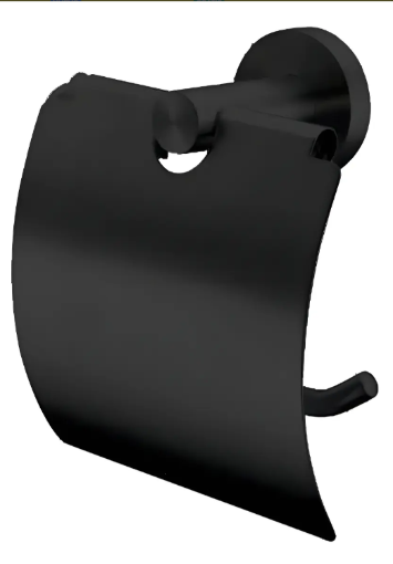 Imagen de PORTARROLLO C/TAPA NEGRO MATE MILANO DMC